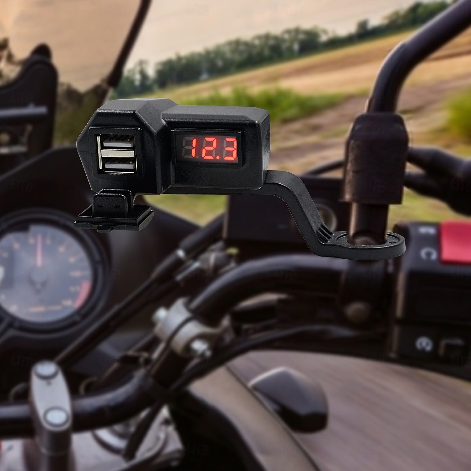 Caricabatterie per cellulare per moto 3.4a dual usb con accendisigari 10-24v con misuratore di tensione accessori di modifica del 2025 a $22.99 –P1