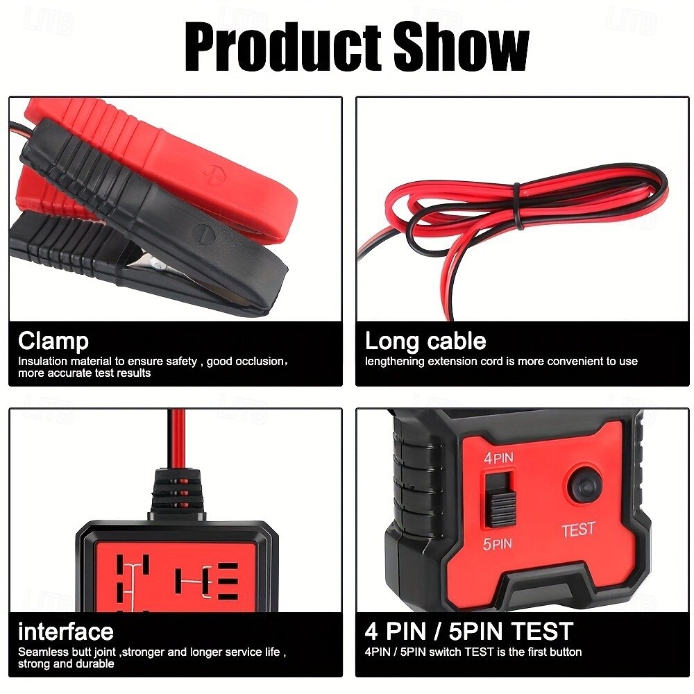 12V Automotive Electronic Relay Tester – 4 & 5 Pin Car Diagnostic Tool For Relay & Component Testing