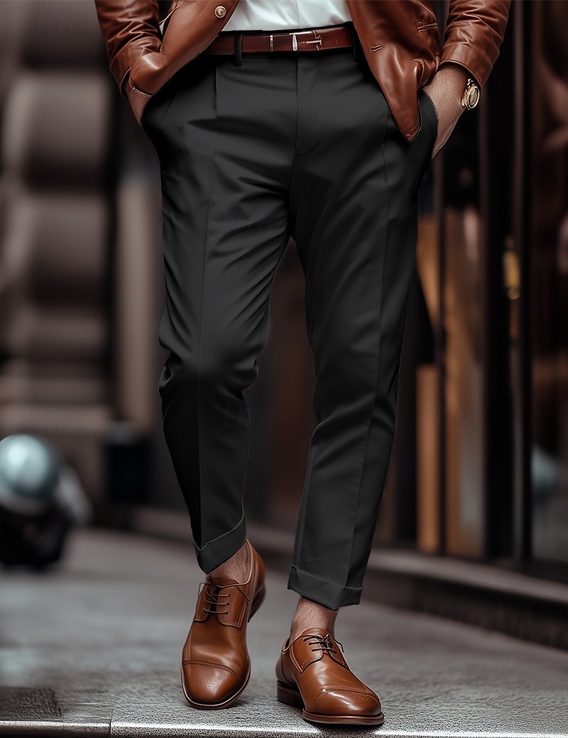 Per uomo pantaloni della tuta Pantaloni Pantaloni con pieghe Pantaloni da completo Cerniera Bottoni Tasche Liscio Comfort Traspirante Lunghezza intera Matrimonio Attività commerciale Informale Di del 2025 a $25.99 –P3