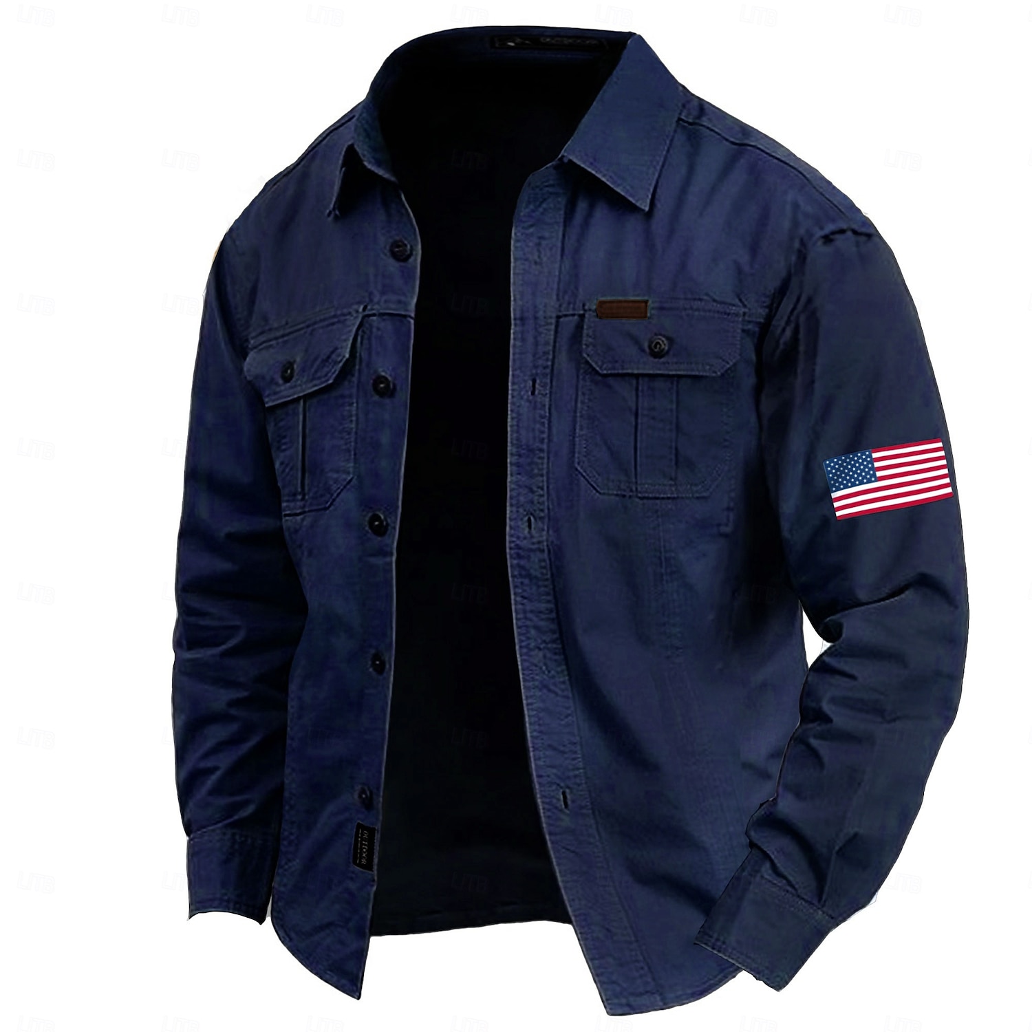 בגדי ריקוד גברים דגל ארה"ב האמריקני חולצות עבודה חולצה מערבית חולצת מטען שרוול ארוך יום יומי טקטי ספורט וחוץ ליציאה חורף קיץ & אביב צווארון מתקפל דפוס ירוק צבא פול חאקי 2026 - $29.99 –P1