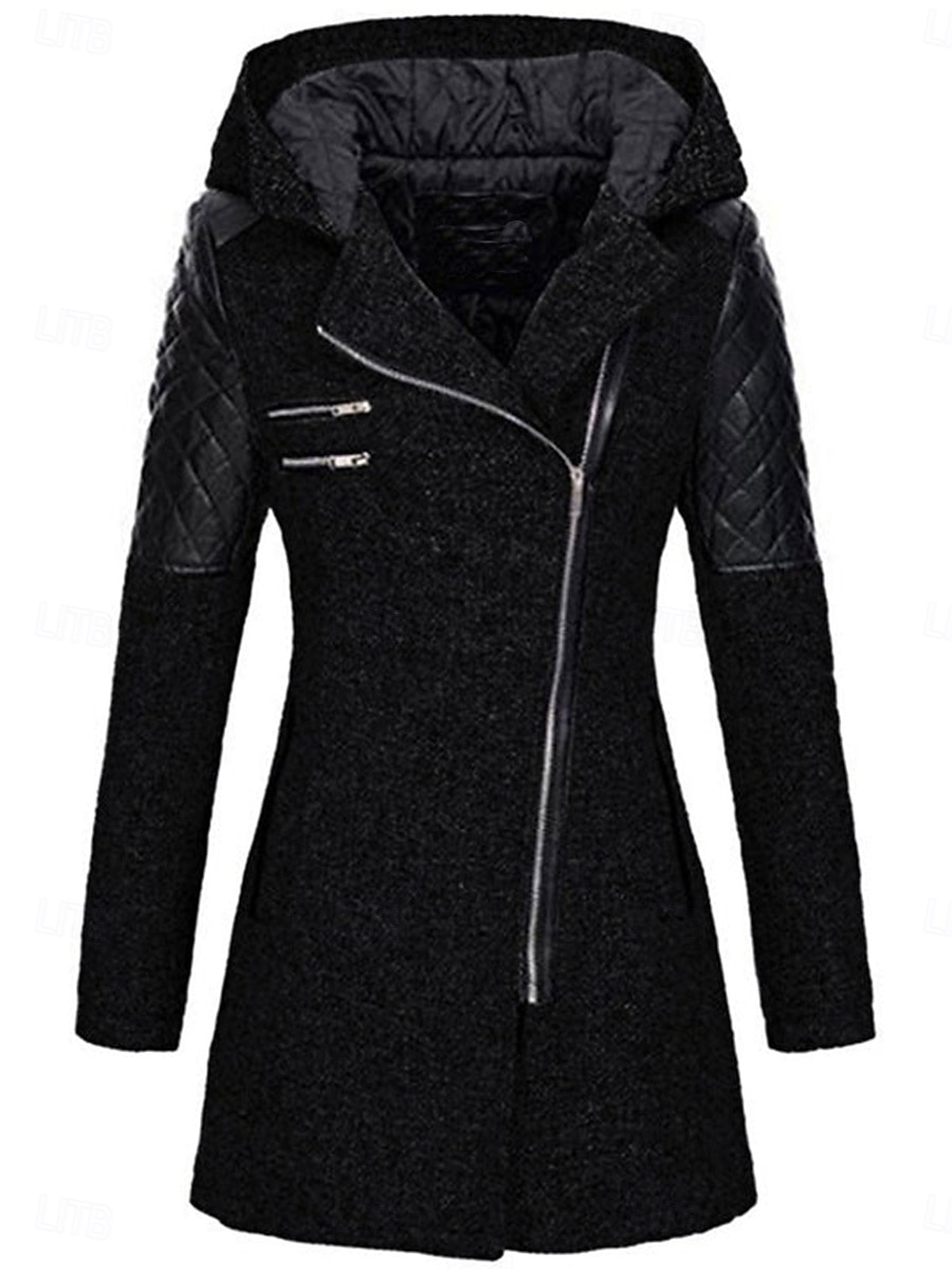 Dame Frakk Trenchcoat Gate Dagligdagstøy Feriereise Høst Vinter Lang Frakk Normal Hold Varm Pustende Stilfull Fritid Gate stil Jakker Langermet عادي Med lommer Svart Vin Blå 2025 - $52.99 –P4