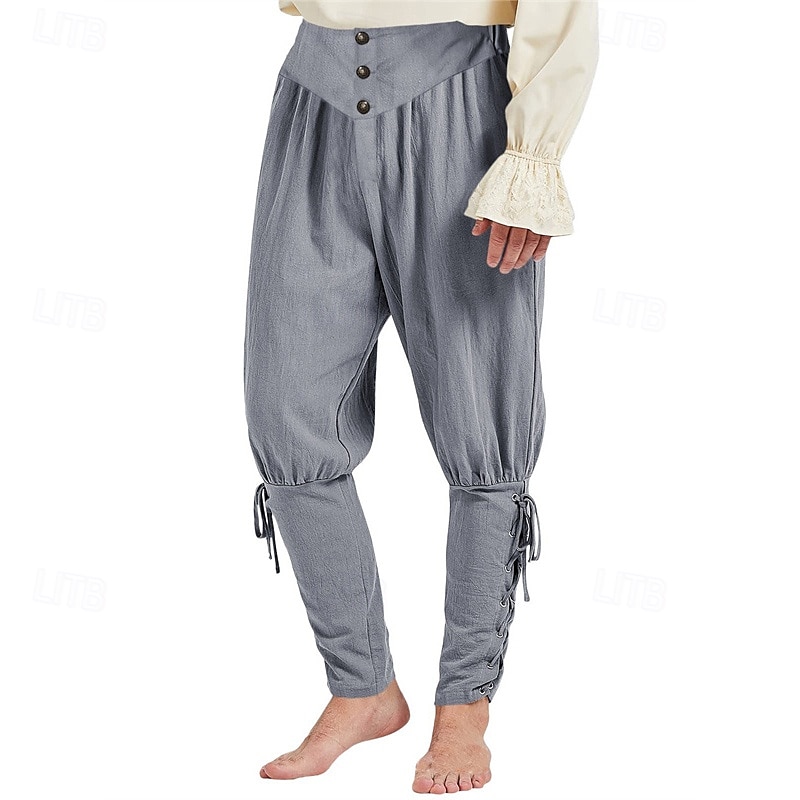Herr Bomullsbyxor Avsmalnande byxor Långbyxor Casual byxor Ficka Snörning Slät Komfort Andningsfunktion Fest Scen Helgdag Hawaiisk Boho ArmyGreen Svart 2025 - $32.99 –P4