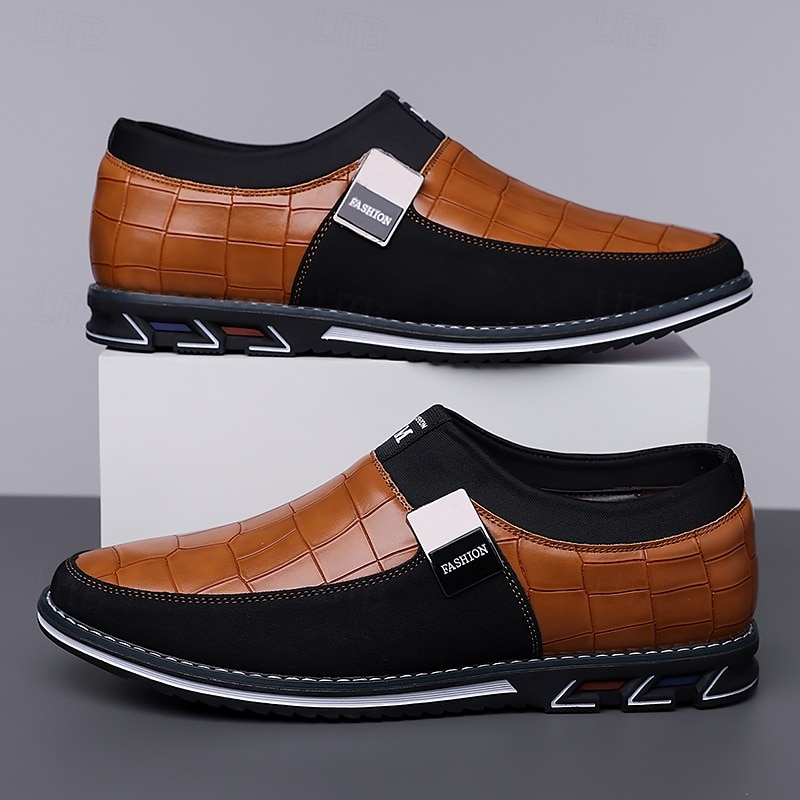 Men's Crocodile Pattern Faux Leather Slip-On Loafers - Stylish Casual Shoes with Comfortable Sole for Daily Wear 2025 - $44.99 –P2
