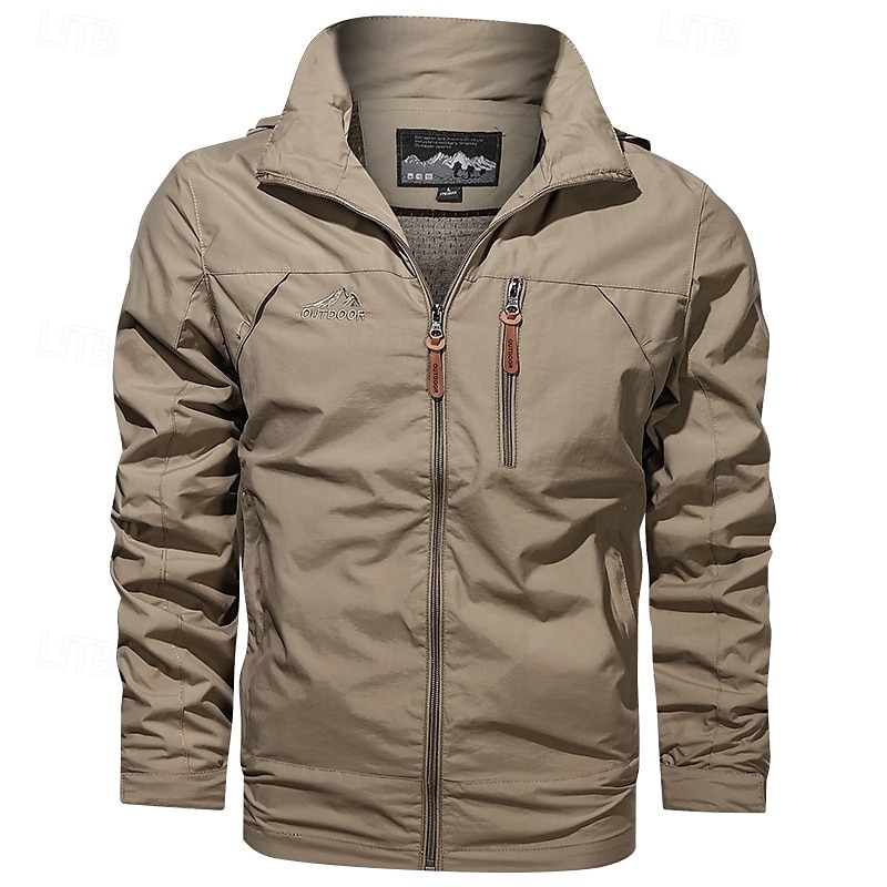 Men's Hiking Jacket Outdoor Windproof Lightweight Jacket Windbreaker Jacket Traveling Black Yellow Army Green Red Khaki 2025 - $26.39 –P10