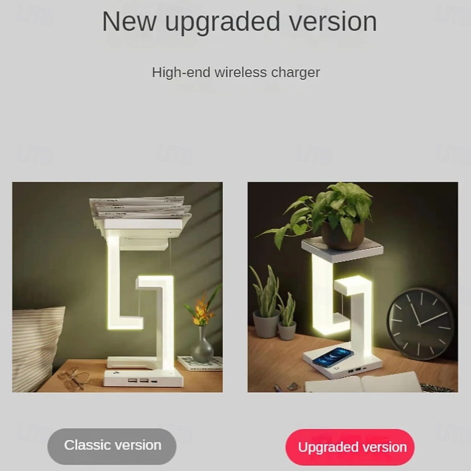 Antigravity Levitating Desk Lamp with Wireless Charging Floating LED Night Light Beside Table Lamp for Bedroom Decor Drop Ship 2025 - $53.99 –P3