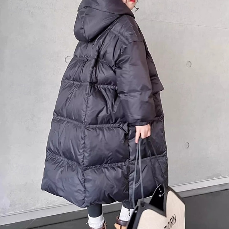 Infantil Para Meninas Plumagem Côr Sólida Moda Bolsos Escola Casaco agasalhos 4-12 anos Outono Preto de 2025 por $44.99 –P8