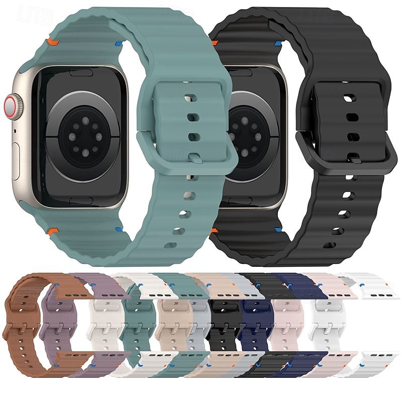 Sportszíj Kompatibilis valamivel Apple Watch óraszíj 38mm 40mm 41mm 42mm 44mm 45mm 49mm Elasztikus Állítható Szilikon Csere óraszíj mert iwatch Ultra 2 Series 9 8 7 SE 6 5 4 3 2 1 2025 - $10.99 –P1