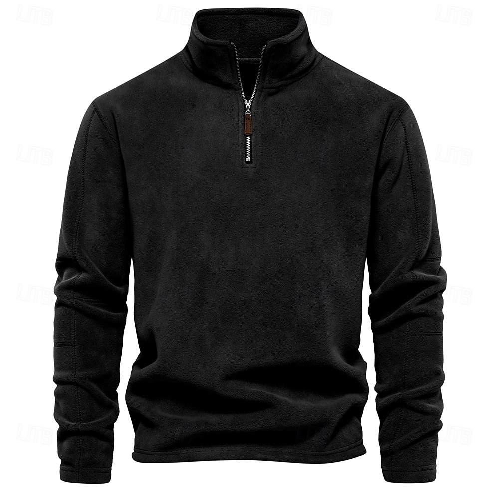 Per uomo Felpa con cappuccio e zip Felpa con zip corta Nero Blu Marrone Verde Cachi Mezza zip Semplice Sport & Outdoor Casuale Quotidiano senza stampa Poliestere Attivo Cool Casual Primavera del 2025 a $31.99 –P7