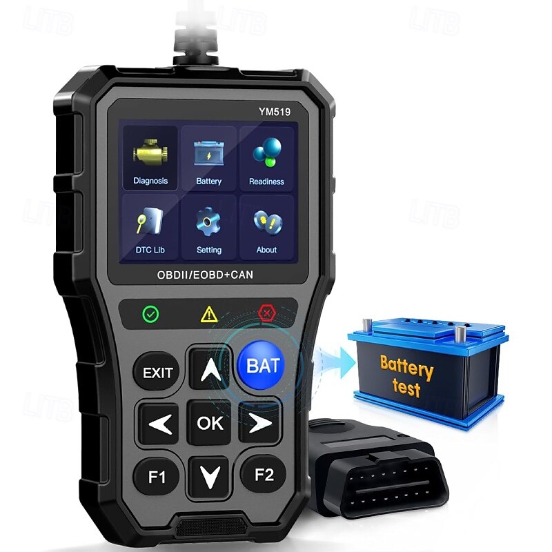 2025年 車用 OBD2 スキャナー バッテリー テスター カラー スクリーン コード リーダー 簡単セットアップ エンジン障害ライトをクリア 診断スキャン ツール 電圧読み取り  コレクション – $77.99 –P2