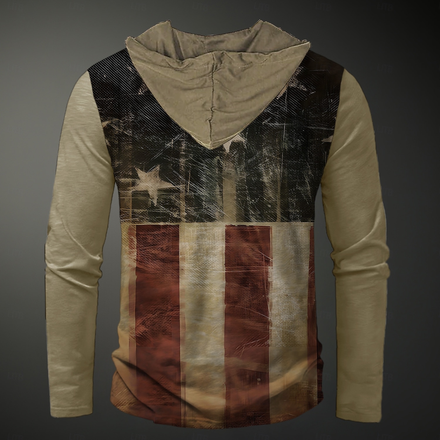 Homens American US Flag Patriótico Moletom Moletons Moletom Manga Longa Moletom com capuz Gola Redonda Moda Impressão 3D cáqui Com Cordão Outono Inverno Designer de 2025 por $30.99 –P2