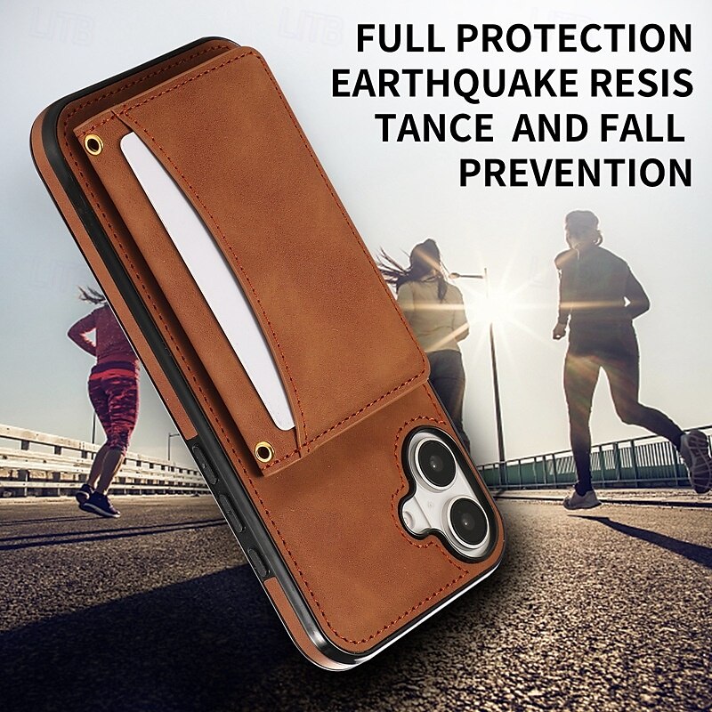 telefono Custodia Per iPhone 16 Pro Max Plus iPhone 15 Pro Max Plus iPhone 14 13 12 11 Pro Max Plus Mini SE Per retro Con supporto Slot per schede Resistente agli urti Retrò TPU pelle sintetica del 2025 a $18.99 –P7