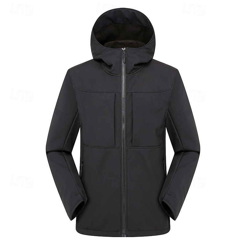 Men's Hiking Fleece Jacket Winter Outdoor Patchwork Thermal Warm Fleece Lining Waterproof Windproof Fleece Jackets Full Zip Climbing Camping / Hiking / Caving Traveling Dark Grey Black White Navy Blue 2025 - $70.99 –P4