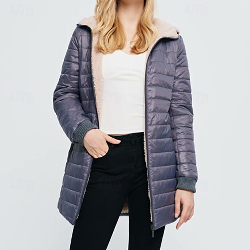 Dame Fleecejakke Fleece Vinter utendørs Varm Myk Bekvem Fleecejakker Hellengdes glidelås Camping / fotturer / grotting Reise Vintersport Svart Rød Navyblå Grønn Kakifarget 2025 - $35.99 –P2