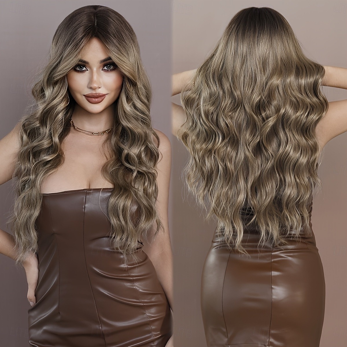 Long Loose Curly Wig - Heat Resistant Synthetic Hair Middle Part Curtain Bangs Beginner Friendly Music Festival Inspired - Premium Quality Easy to S 2025 - GBP £15 –P4