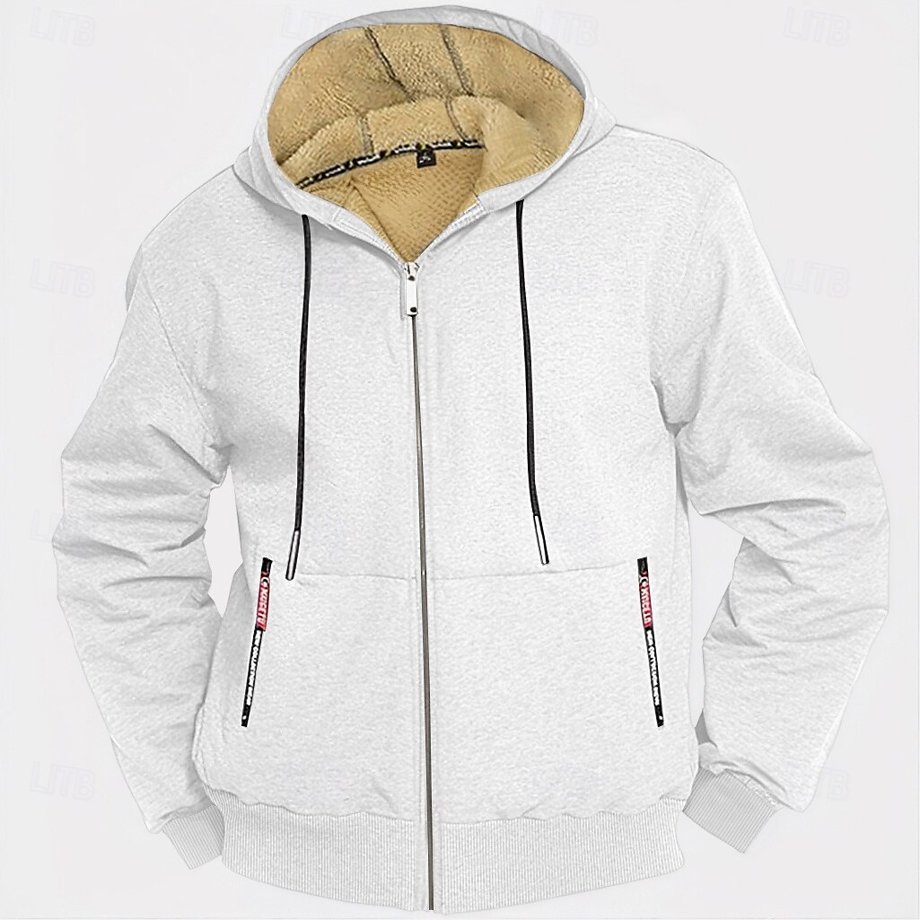 Męskie Bluza z Kapturem Rozpinana bluza z kapturem Kurtka polarowa Czarny Biały Zieleń wojskowa Granatowy Królewski błękit Kaptur Równina Sport i turystyka Codzienny Święto Zabytkowe Moda miejska 2025 - $36.99 –P9