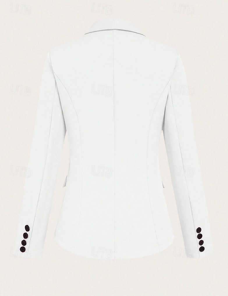 Femme Haussements d'épaules Couleur unie Elégant manche longue Col de Chemise Travail du quotidien Poche Blanche Printemps Automne Hiver de 2025 ? $52.99 –P2