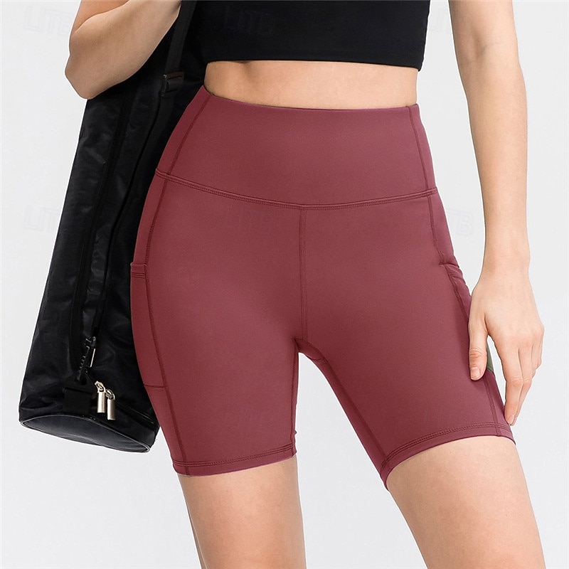 Femmes Shorts de gym Shorts de yoga Shorts d'entraînement avec Poche Téléphone Taille haute Pilates Entraînement en salle Entraînement Shorts Graphique Gris foncé Noir Vert foncé Spandex Des sports de 2026 ? $18.99 –P5