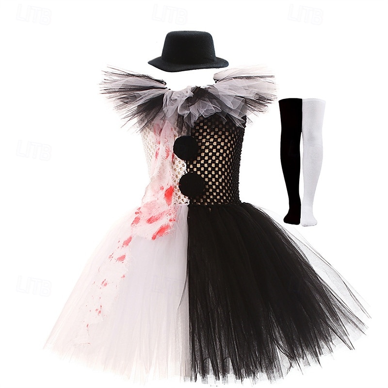 Lapset Tyttöjen Mekko Cosplay mekko Cosplay Custom Yhtenäinen väri Värikäs Hihaton Suoritus Juhla Halloween juhla Silmukka Tilkkutäkki Vintage Goottityyli Halloween Custom Polyesteri Polvipituinen A 2025 - $26.99 –P4