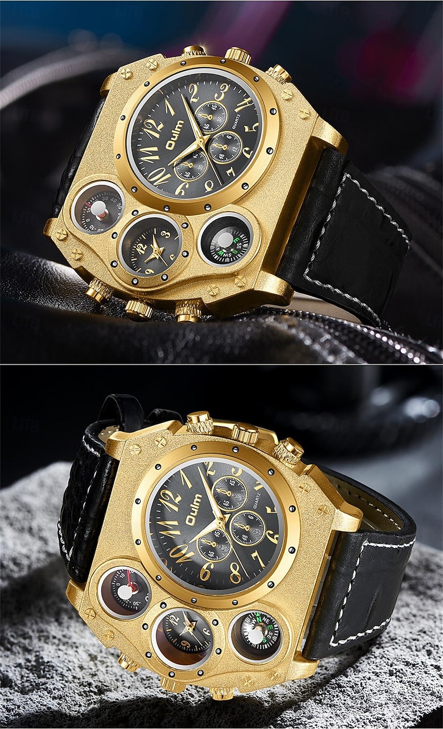 Large Dial Men Watches Luxury Brand Male Quartz Watch Big Size Men's Two Time Zone Leather Sport Wristwatches 2026 - $37.99 –P7