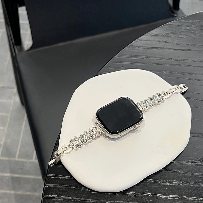 Pulseira de joias Compatível com Pulseira Apple Watch 38mm 40mm 41mm 42mm 44mm 45mm 49mm Bling Diamond Ajustável Respirável Lega pulseira de substituição para iwatch Ultra 2 Series 9 8 7 SE 6 5 4 3 2 de 2025 por $16.99 –P7
