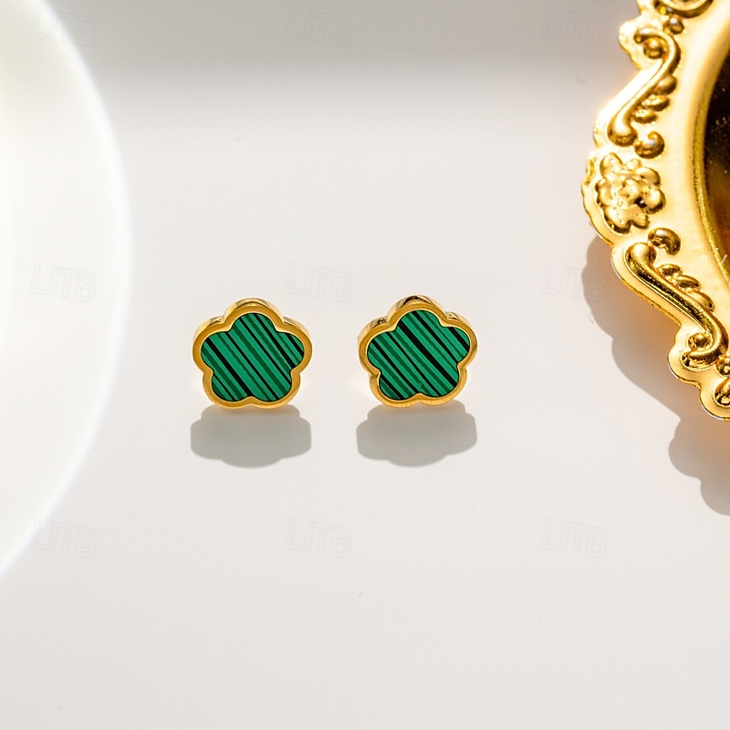 parure de bijoux en plaqué or avec fleur et nacre pour femme – collier, bracelet et boucles d'oreilles élégants pour femme de 2025 ? $24.99 –P7