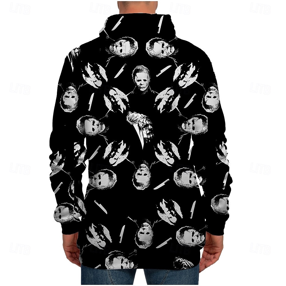 Halloween Michael Myers Bluza z Kapturem Nadruk Graficzny Na Dla par Męskie Damskie Dla dorosłych Halloween Karnawał Bal maskowy Druk 3D Codzienne 2025 - $29.99 –P3