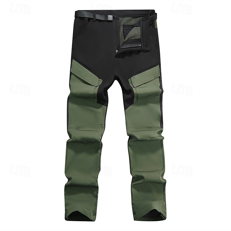 Herren Cargohosen Wanderhose Wanderhosen Taktische Hosen Militär Patchwork Winter Außen Regular Fit warm Fleece-Futter Wasserdicht Hosen / Regenhose Armeegrün Khaki Jagd Klettern Camping / Wandern 2025 - $45.99 –P3