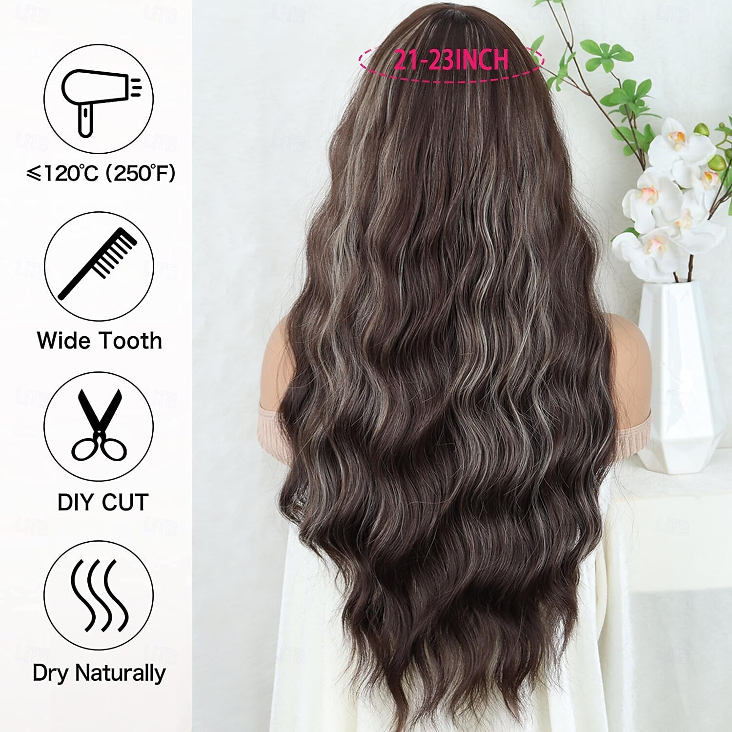 Long Wavy Wigs with Bangs for Women Curly Wavy Wig Natural Looking Synthetic Heat Resistant Fiber Wig for Daily Party Use 2026 - $19.99 –P6