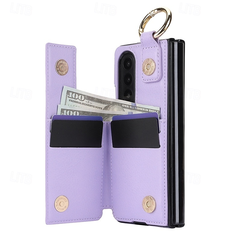 Чехол для Z Fold 6 Z Fold 5 Z Fold 4 Z Fold 3 с подставкой молнией и кармашком для карт ретро TPU PU кожа 2025 - $28.99 –P8