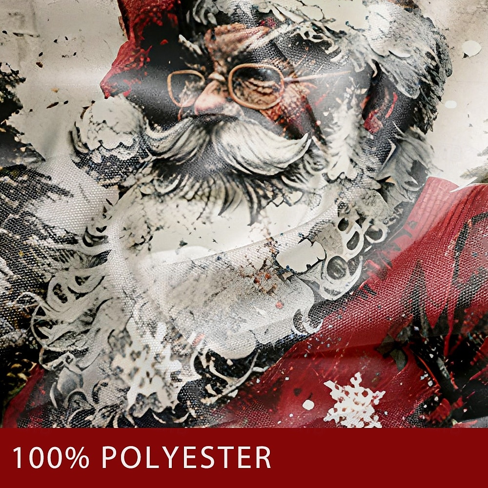 jul herr jultomten tryckta skjortor jultomten casual knapp upp långärmad fest kväll dagligen höst vinter vår & sommarkrage button up 3d-utskrift tunn röd polyester 2025 - $26.99 –P3