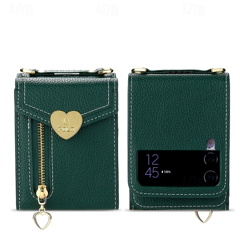 teléfono Funda Para Z Flip 6 Z Flip 5 Z Flip 4 Z Flip 3 Funda Trasera con Soporte Cremallera con cordón Retro TPU Cuero de PU 2025 - $23.99 –P8
