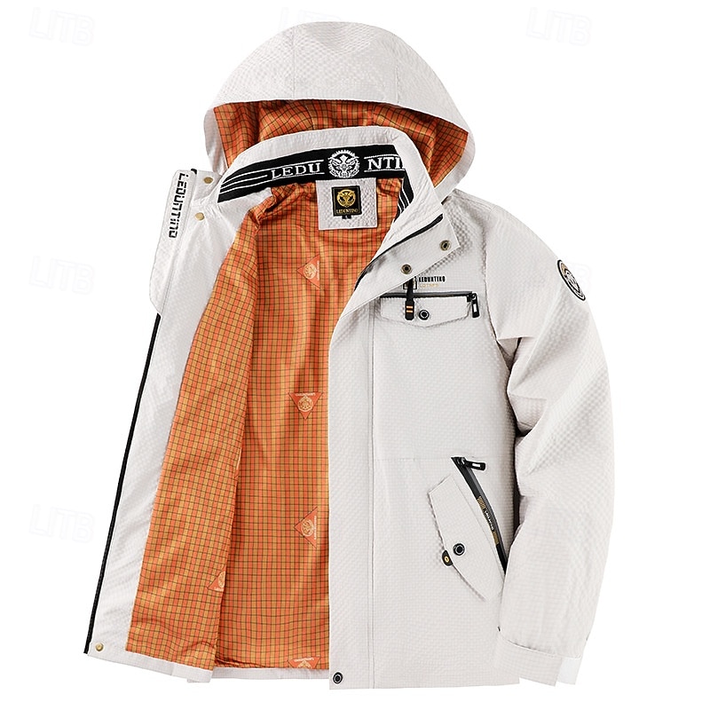 Men's Winter Coat Winter Jacket Sport Coat Hiking Jacket Outdoor Camping & Hiking Waterproof Windbreaker Zipper Pocket Fall Winter Solid Color Fashion Streetwear Hooded Regular Black White Navy Blue 2026 - $74.99 –P3