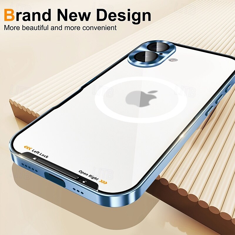 Phone Case For iPhone 16 Pro Max iPhone 15 Pro Max iPhone 14 Pro Max iPhone 13 Pro Max Magnetic Adsorption With Magsafe Camera Lens Protector Support Wireless Charging Shockproof Acrylic Aluminum 2025 - $28.99 –P12