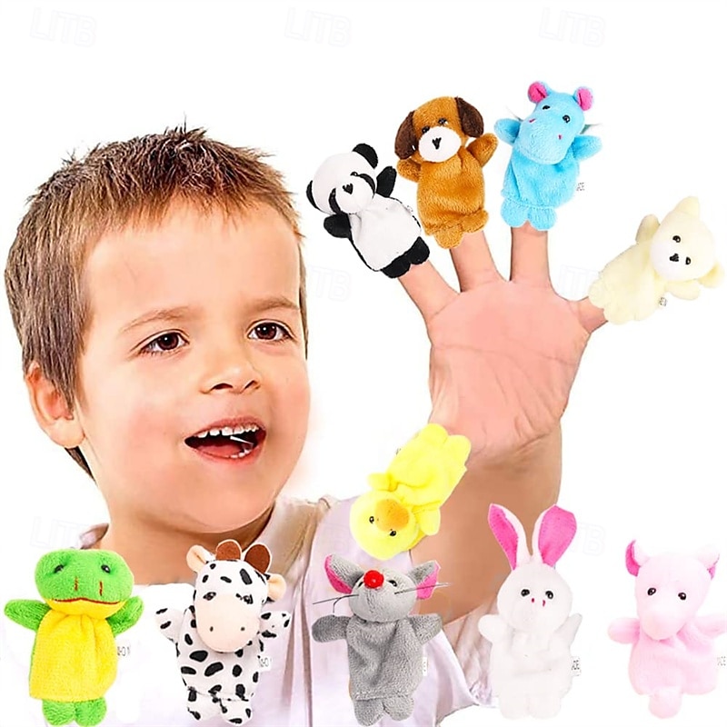 10dílná sada prstových maňásků - měkká plyšová zvířátka hračky prstové maňásky pro děti sortiment mini plyšových figurek pro kluky  & dívčí party laskavosti pro představení herních škol 2025 - $22.99 –P5