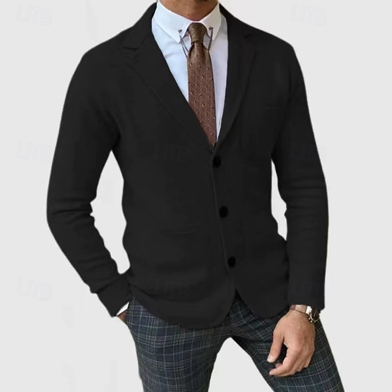 Herren Leichte Jacke Freizeitjacke Blazer Sakko Täglich Urlaub Weich Tasche Herbst Winter Glatt Modisch Klassisch Kargen Standard Schwarz Blau Khaki Hellgrau Armeegrün Jacken 2025 - $43.99 –P6