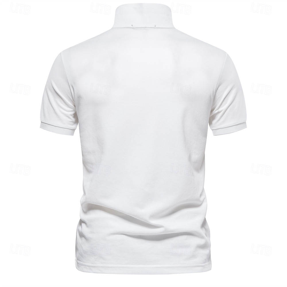 Herren Polo Golfshirt Lässig Revers Kurze Ärmel Bequem Schmuck & Bestickt Einfarbig Basic Sommer Weiß Polo 2026 - $20.99 –P2