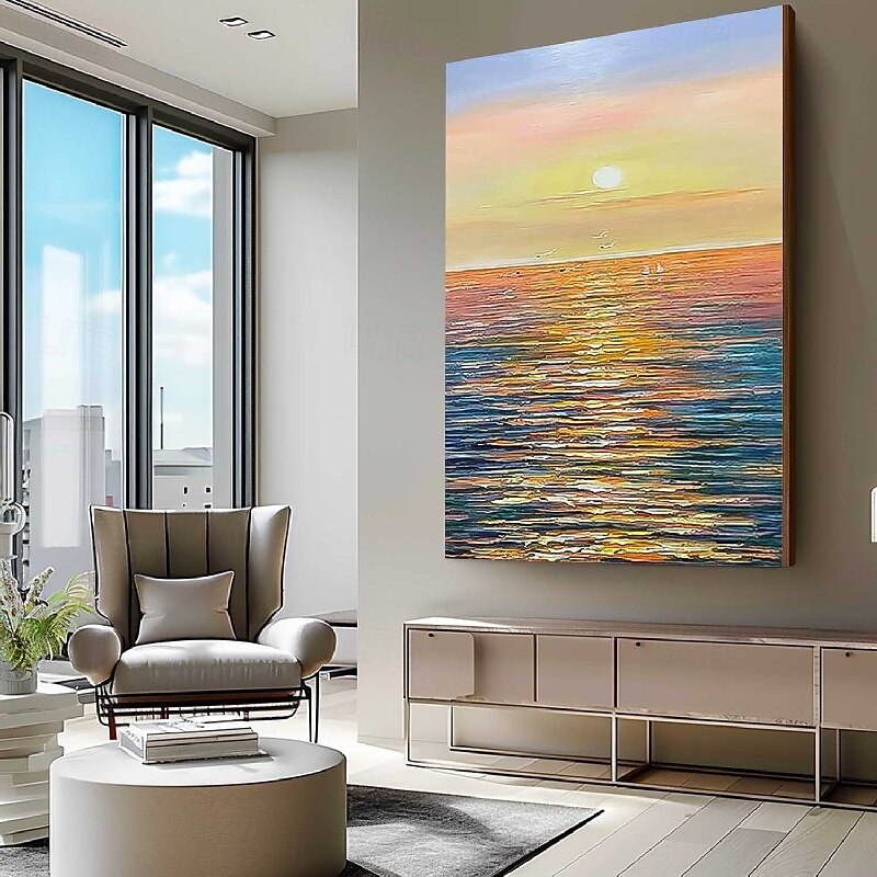 olieverfschilderij handgeschilderd abstract zeegezicht schilderijen op canvas handgemaakt rijk getextureerd oceaan schilderij moderne wandkunst handgeschilderd kunstwerk landschap schilderij voor 2025 - $108.99 –P4