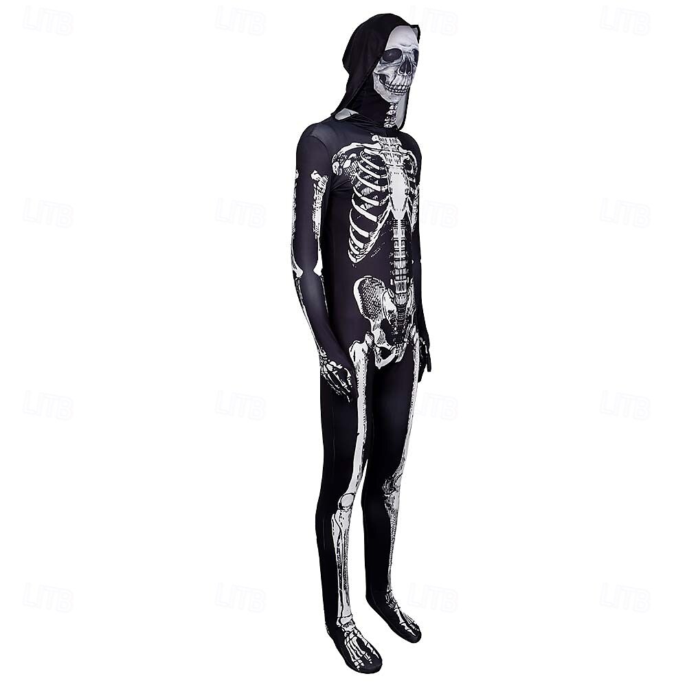 Skull Skeleton Carnival Costume Full Body Suit Zentai Suits Bodysuits Kid's Adults' Men's Women's Boys Scary Costume Performance Party Carnival Masquerade Easy Carnival Costume 2025 - $40.99 –P2