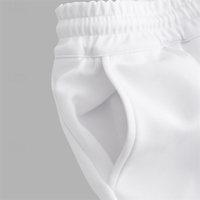 Муж. Штаны Бегун Брюки со складками Кулиска Эластичная талия Полотняное плетение Комфорт Дышащий Повседневные Праздники Спорт Мода Черный Белый 2026 - $20.99 –P5