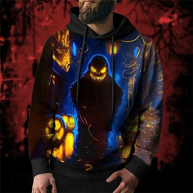 horor Duch Kapuce Pullover předvečer Všech svatých 3D Přední kapsa Grafika Pro Pro páry Pánské Dámské Dospělé předvečer Všech svatých Karneval Plesová maškaráda 3D tisk Párty Běžné / Denní 2025 - $29.99 –P4