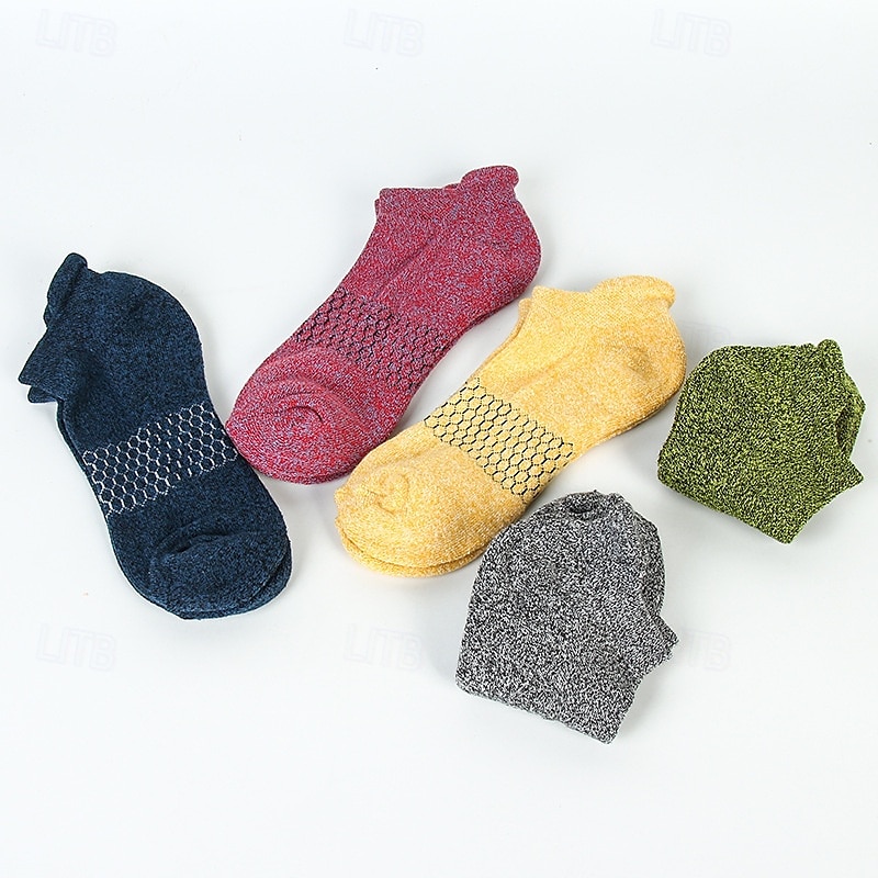 Hombre 5 pares Paquetes múltiples Calcetín Calcetines hasta el Tibio Calcetines Cortos Calcetines informales Amarillo Rojo Color Plano Deporte Diario Vacaciones Básico Medio Primavera Otoño Moda 2025 - $14.49 –P9