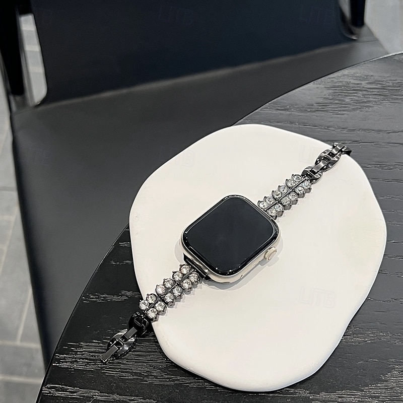 Pulseira de joias Compatível com Pulseira Apple Watch 38mm 40mm 41mm 42mm 44mm 45mm 49mm Bling Diamond Ajustável Respirável Lega pulseira de substituição para iwatch Ultra 2 Series 9 8 7 SE 6 5 4 3 2 de 2025 por $16.99 –P11