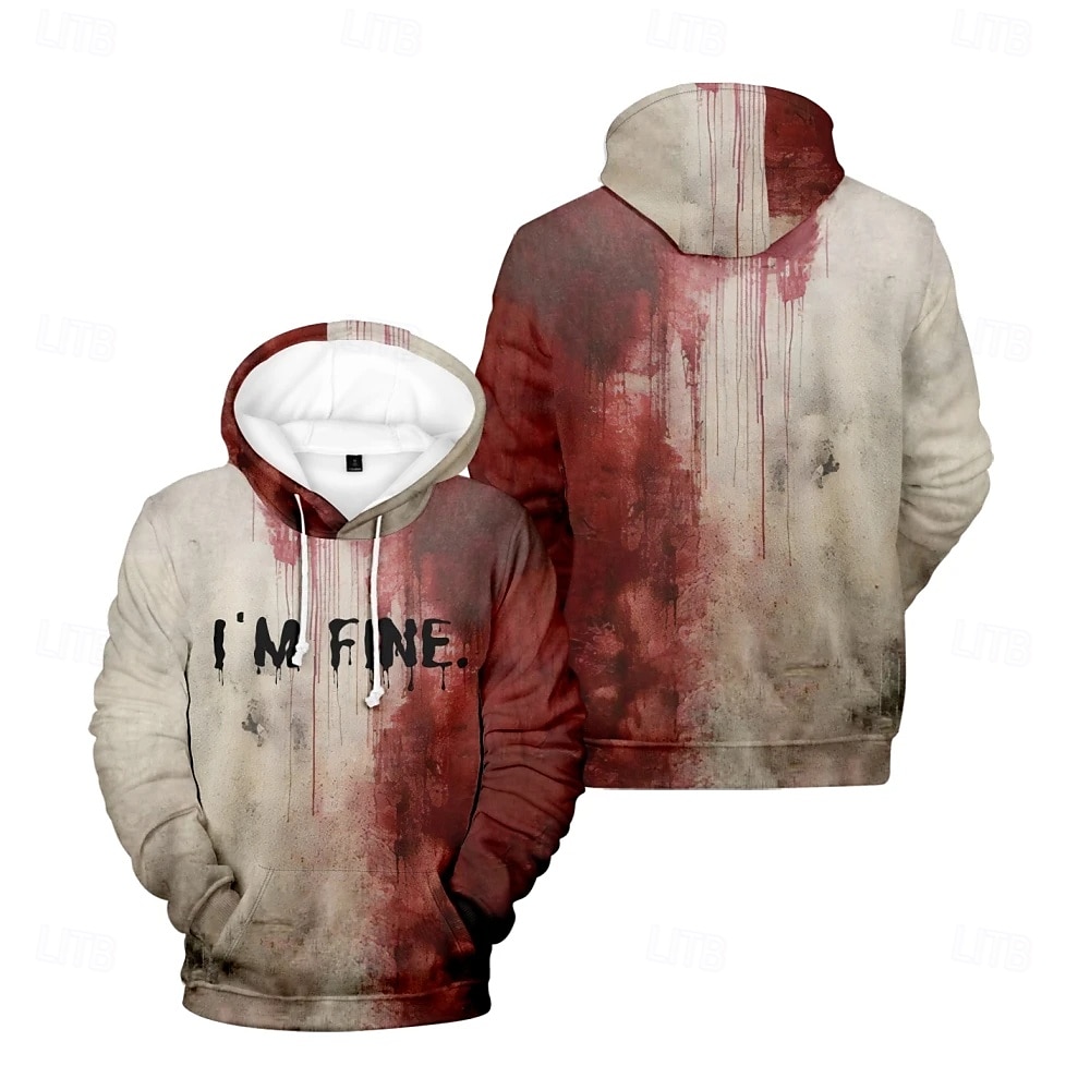 Halloween Voin hyvin Huppari Pullover Anime 3D Edessä tasku Kuvitettu Käyttötarkoitus Pariskuntien Miesten Naisten Aikuisten Halloween Karnevaali Naamiaiset 3D-tulostus Juhla Rento / arki 2025 - $29.99 –P2