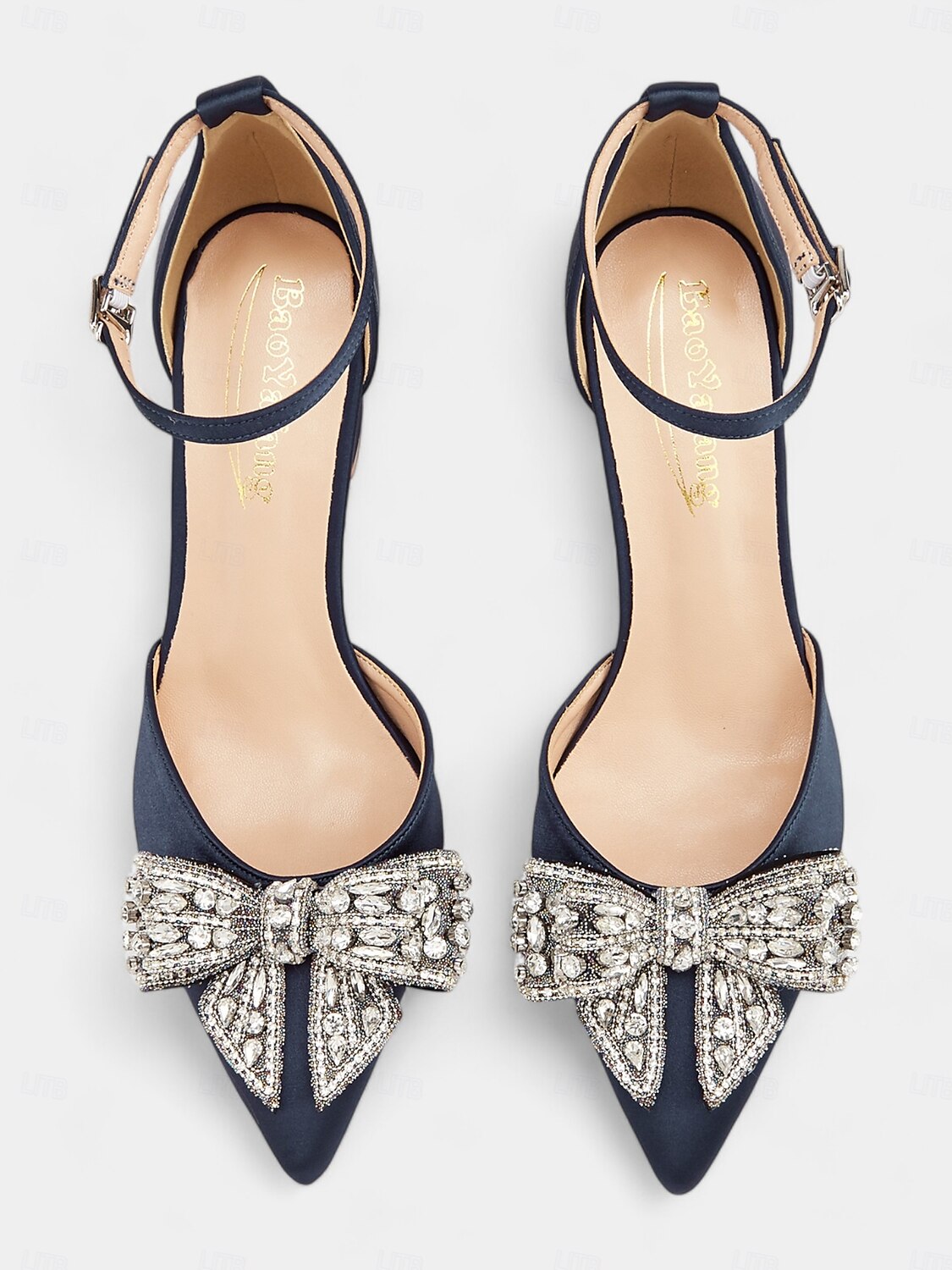 Damen Pumps aus Satin mit Blockabsatz und Strass-Schleife – elegante formelle Pumps für Hochzeiten und besondere Anlässe 2025 - $59.99 –P2