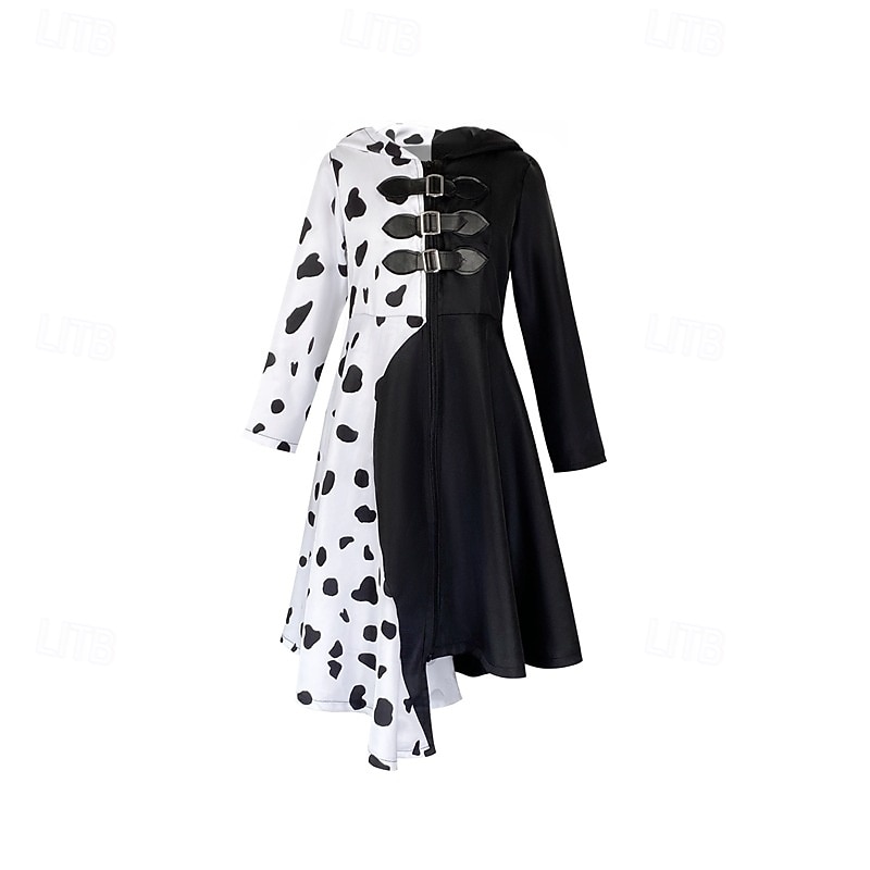 Sto a jeden dalmatin Cruella de Vil Šaty Maškarní Cosplay kostým Obleč se Filmové kostýmy for Dívčí Dětské Plesová maškaráda Párty a večer 2025 - $41.99 –P8
