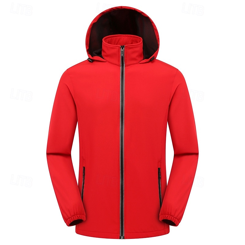 Men's Softshell Jacket Hiking Jacket Outdoor Windproof Quick Dry Lightweight Jacket Windbreaker Jacket Traveling Black White Red Navy Blue Royal Blue 2025 - $42.99 –P15