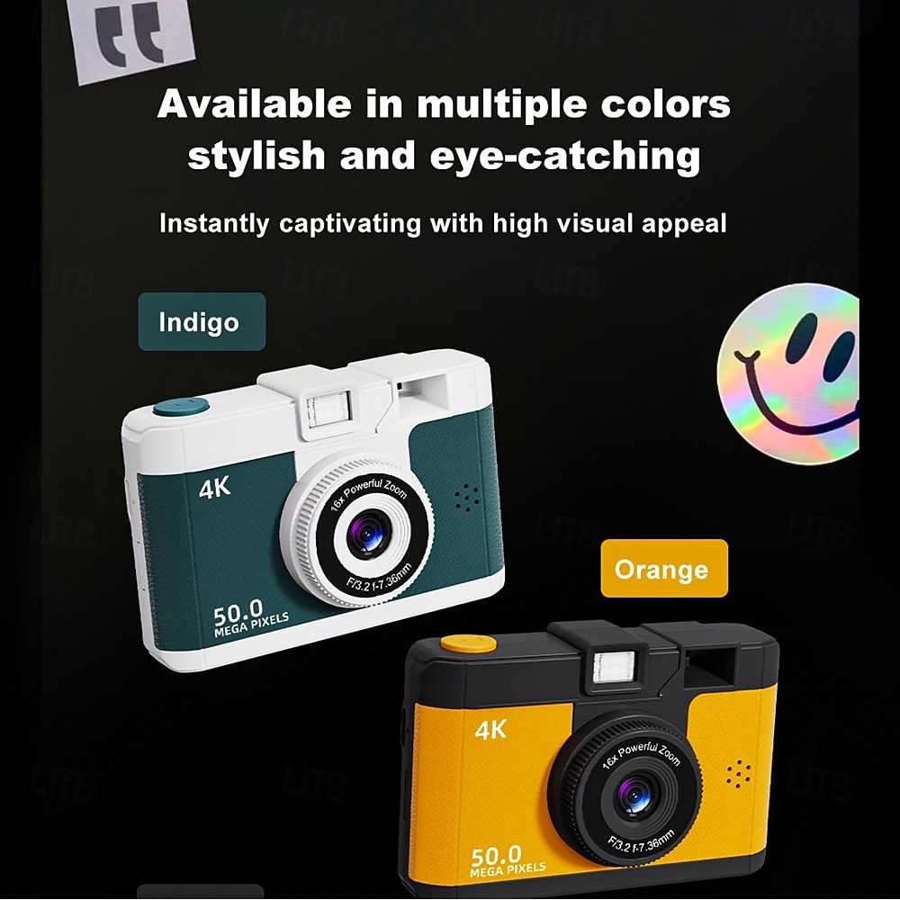 4k retro digitale camera vlogcamera wifi met 2,4 lcd hd-scherm 1080p 16x compacte digitale zoomcamera groothoek point-and-shootcamera 2025 - $43.99 –P10