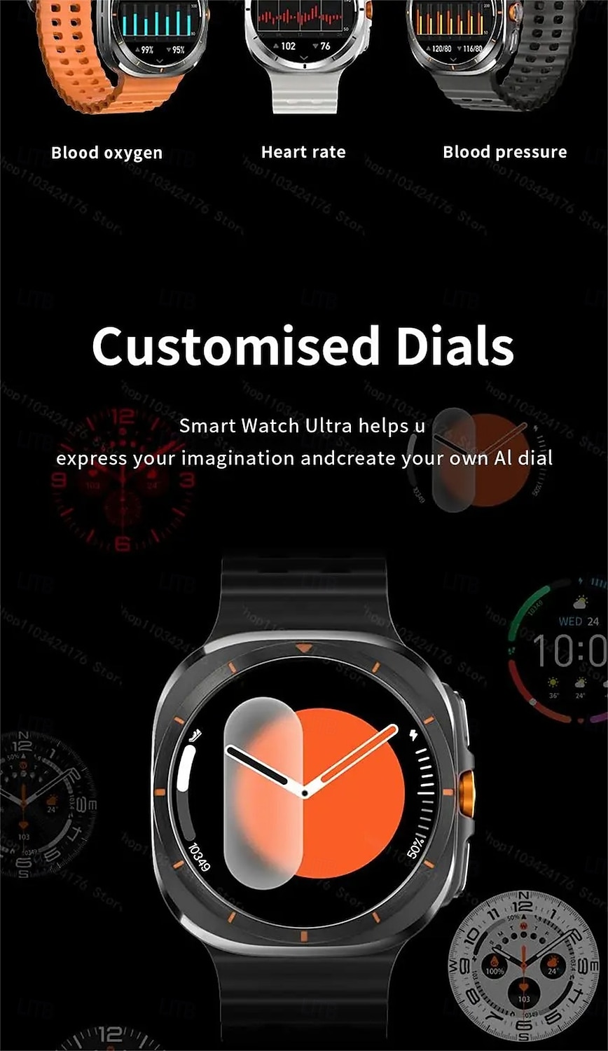 W7 AMOLED Smart Watch Ultra 7 Ai Dail 3D Menu SOS Compass Men Women Bluetooth Call Wireless Charging Sport Smartwatch 2025 - $54.99 –P8
