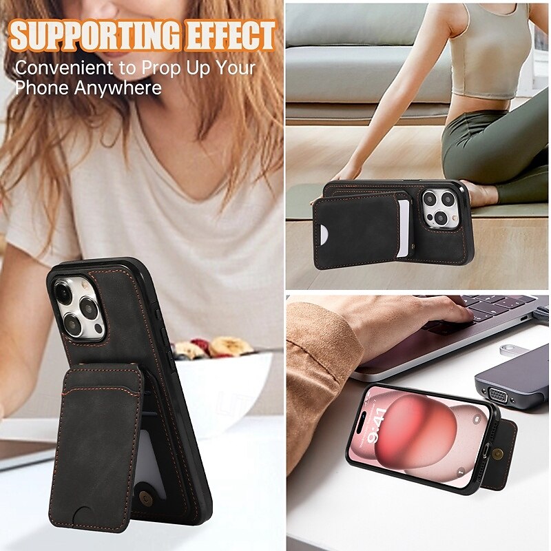Phone Case For iPhone 16 Pro Max Plus iPhone 15 Pro Max Plus iPhone 14 13 12 11 Pro Max Plus Mini SE Back Cover with Stand Holder Magnetic with Lanyard Retro TPU PU Leather 2025 - $17.99 –P6
