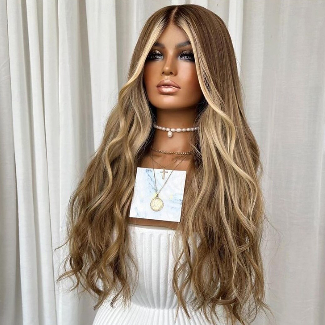 Capelli vergini non trattati 13x4 Pizzo Frontale Parrucca Parte libera Brasiliano Ondulato Multicolore Parrucca 130% 150% Densità dei capelli Capelli evidenziati / balayage 100% Vergine Senza colla del 2025 a $236.99 –P3